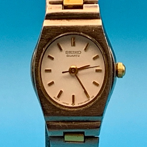 SEIKO 2Y01-5C79 Women’s Vintage Quartz Bracelet Wristwatch Two Tone Working Cond - Picture 1 of 16